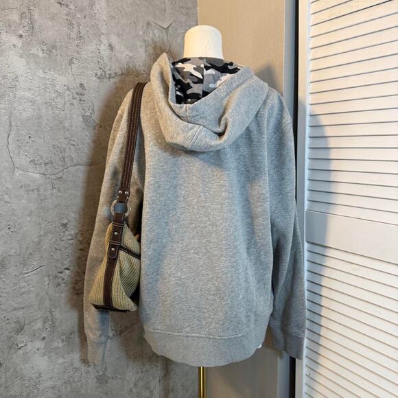 Soft & Cozy Grey Camo Zip Up Hoodie - Picture 6 of 8